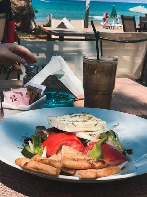 Sebastians Restaurant Agia Marina salad.5 Restaurants in Crete to visit on your Greek island vacation